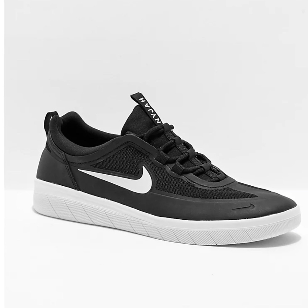 Nike SB Nyjah Free 2 Black & White Skate Shoes